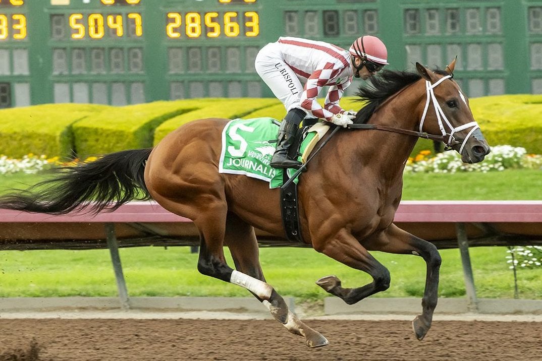 Journalism jumps into Kentucky Derby picture with victory in Los Alamitos Futurity