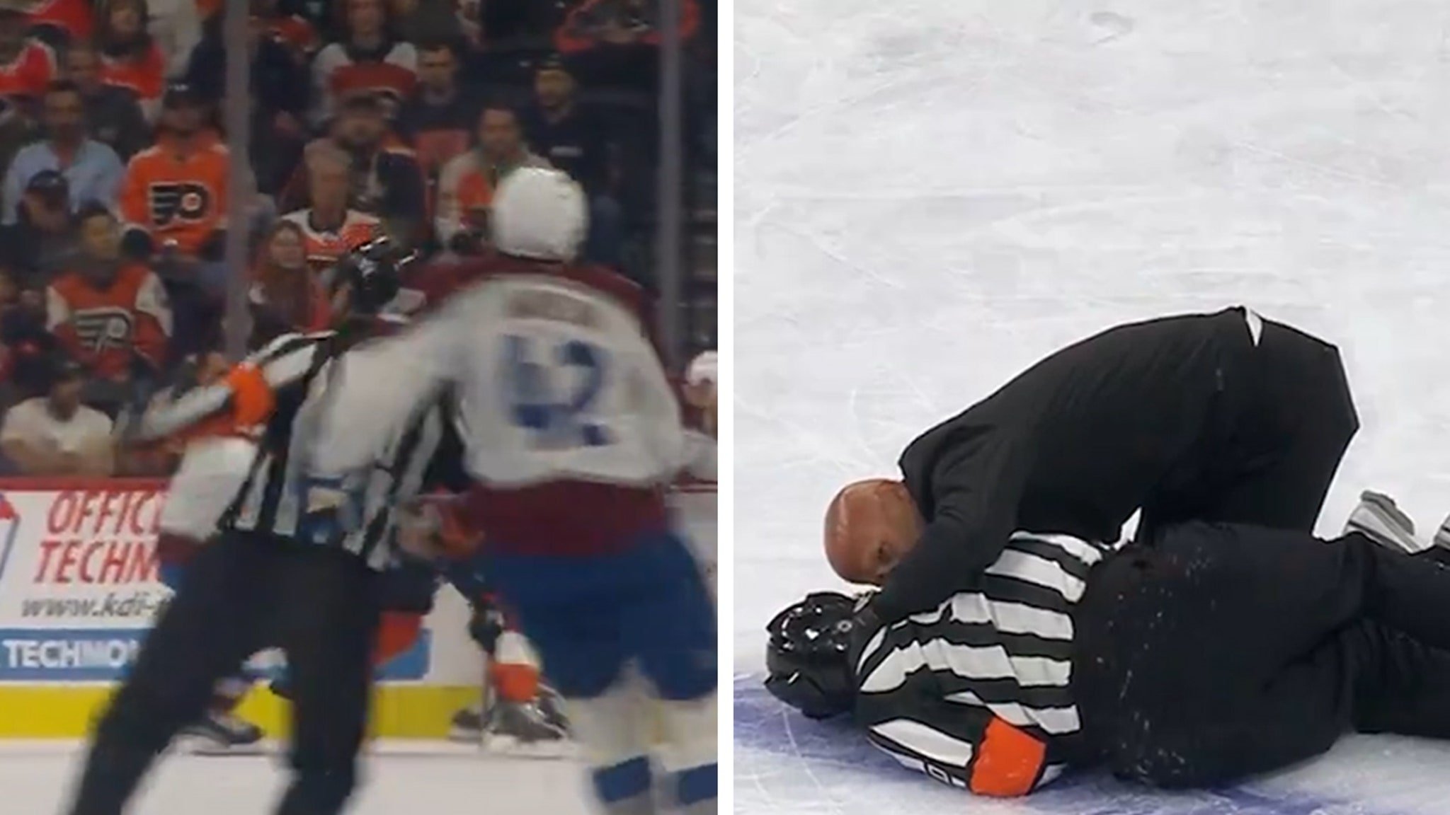 NHL Ref Hospitalized After Scary Collision With Player