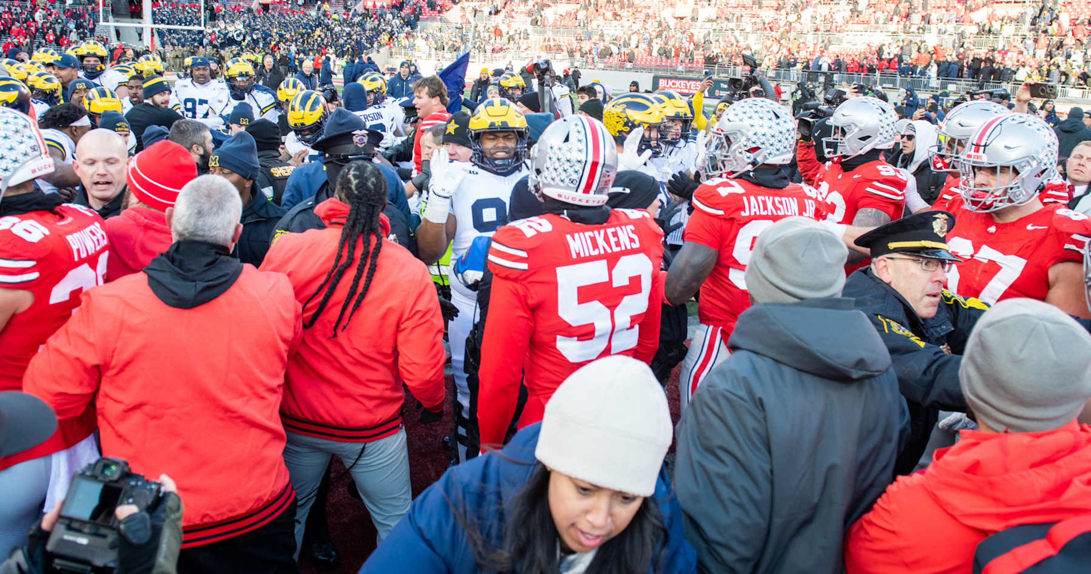 Ohio State, Michigan Fined $100K by Big Ten for Postgame Fight on Video