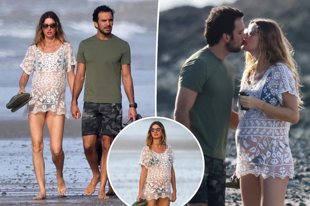 Pregnant Gisele Bündchen, Joaquim Valente kiss in Costa Rica