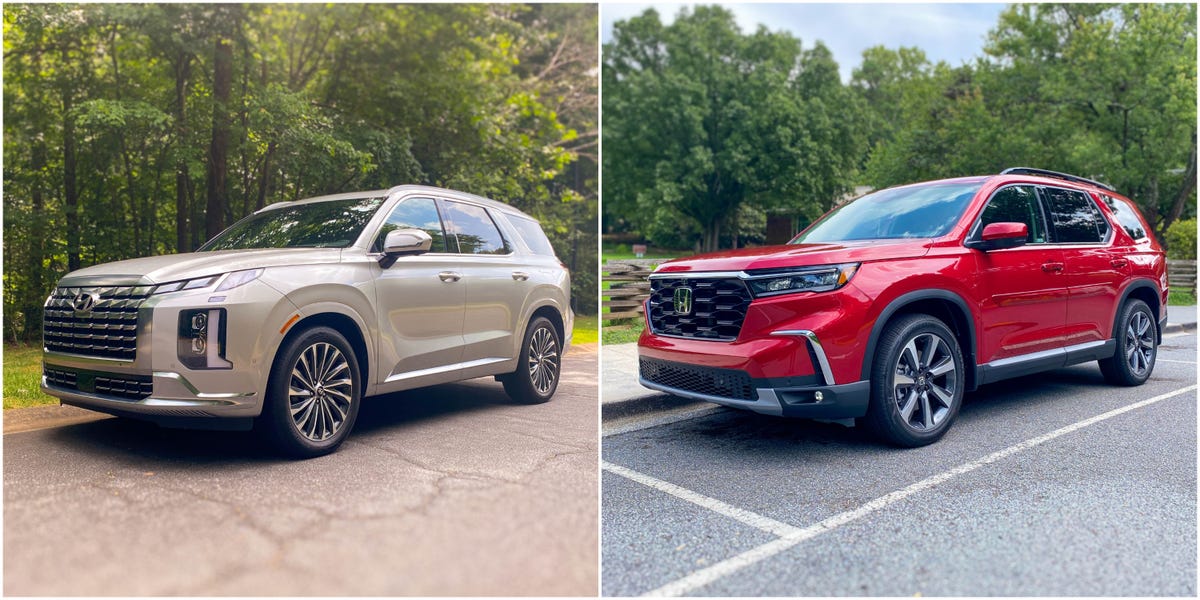 I drove family SUVs from Honda and Hyundai. The Palisade is more luxurious, but the Pilot is more practical.