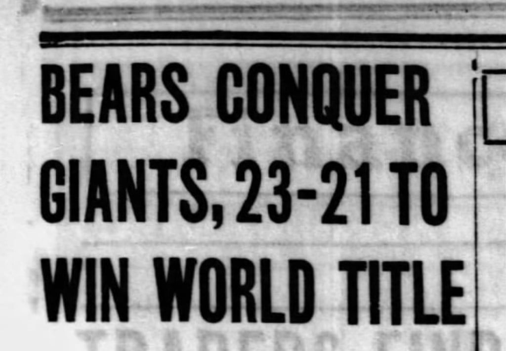 Today in Sports History: Chicago Bears win the first NFL championship