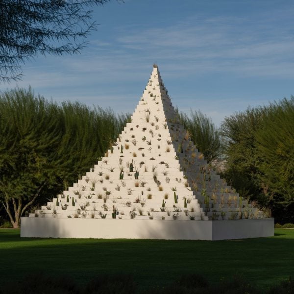 Agnes Denes installs Living Pyramid in California for Desert X