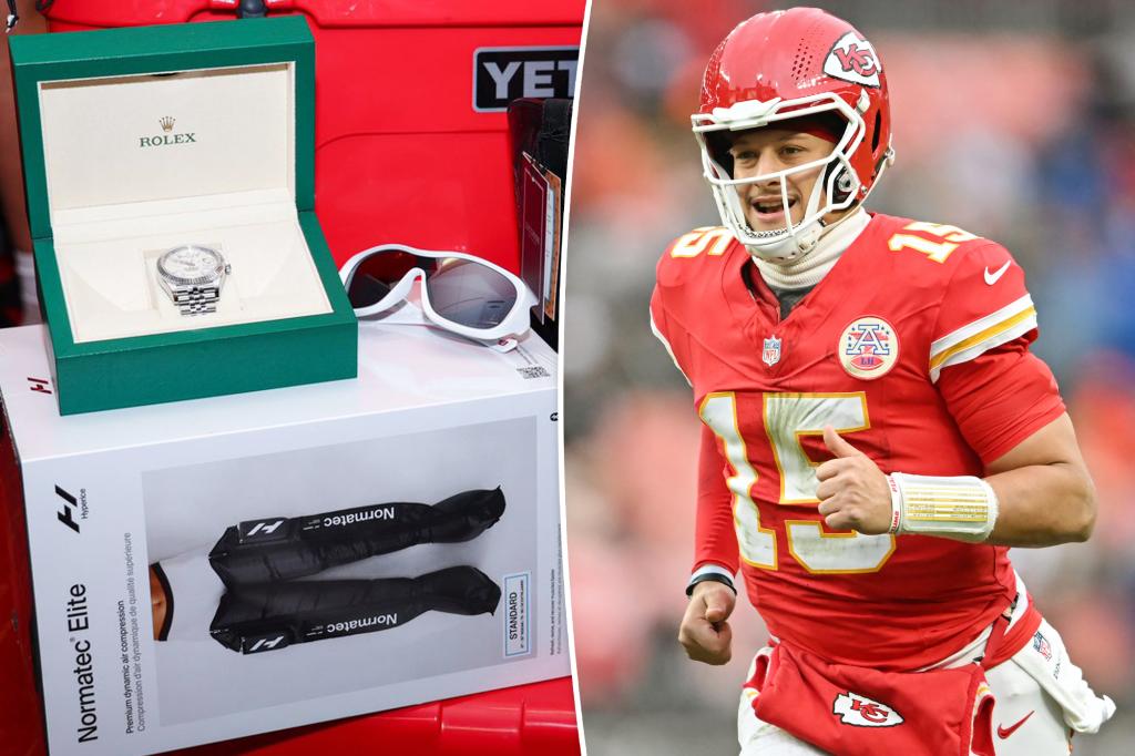 Patrick Mahomes gives luxurious Christmas gifts to Chiefs offensive line - including pricey Rolex watches