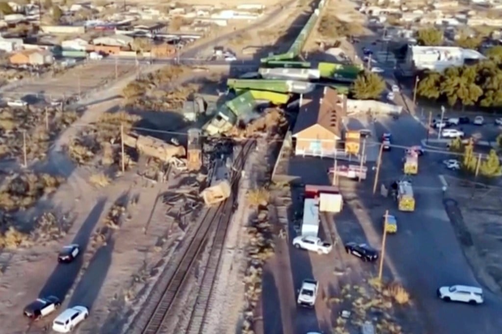 Two railway workers killed after freight train collides with tractor-trailer in Texas