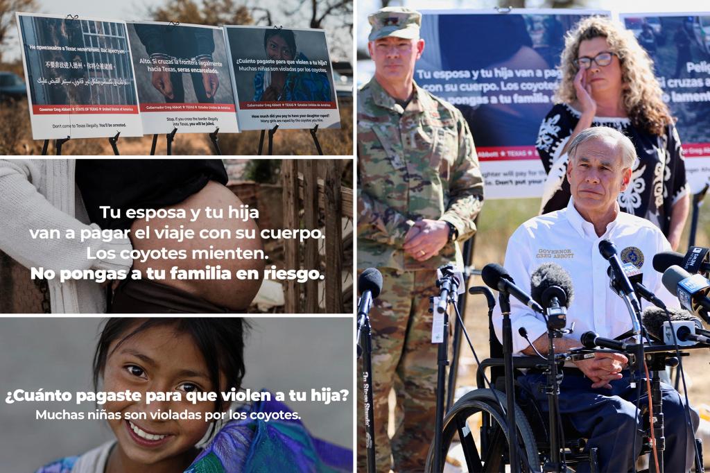 Texas Gov. Greg Abbott unveils ‘horrific realities’ billboard campaign in Mexico and Central America in bid to stop illegal border crossings