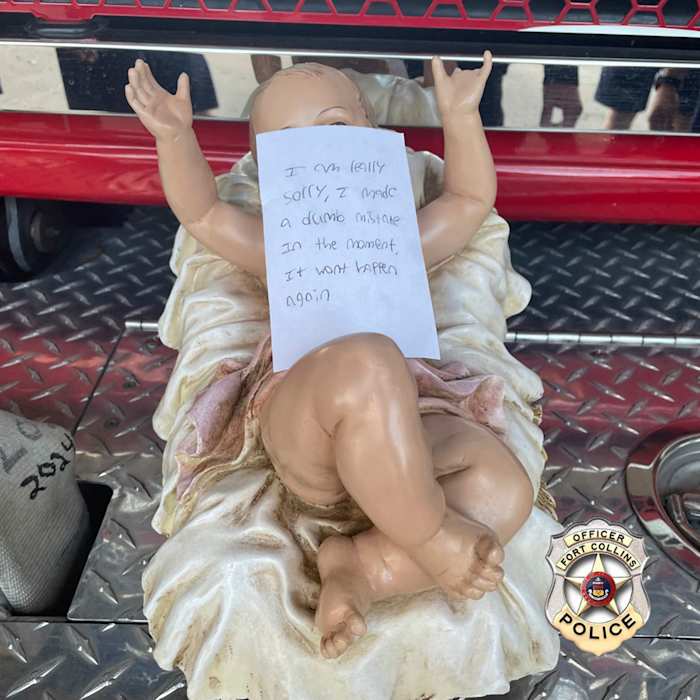 Baby Jesus figurine stolen from Colorado nativity scene returned anonymously with apology