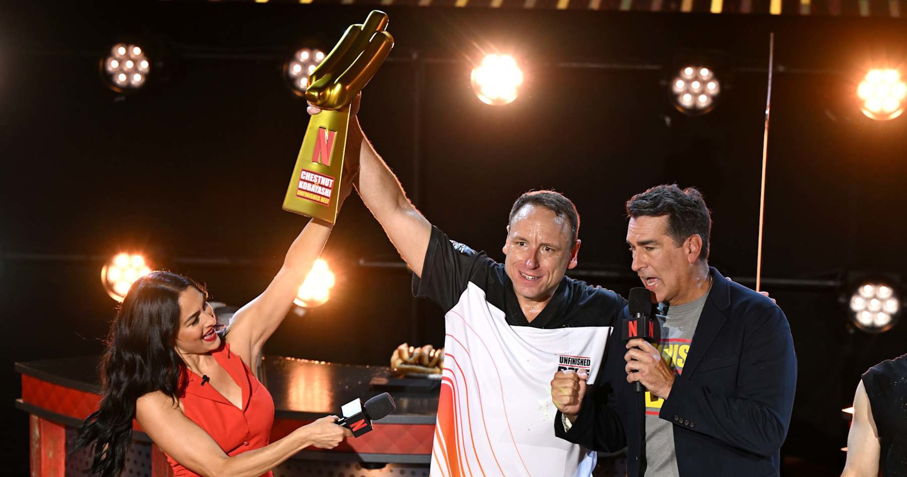 Video: Joey Chestnut Eats World-Record 21 Pounds of Shrimp Before Big Ten Title Game