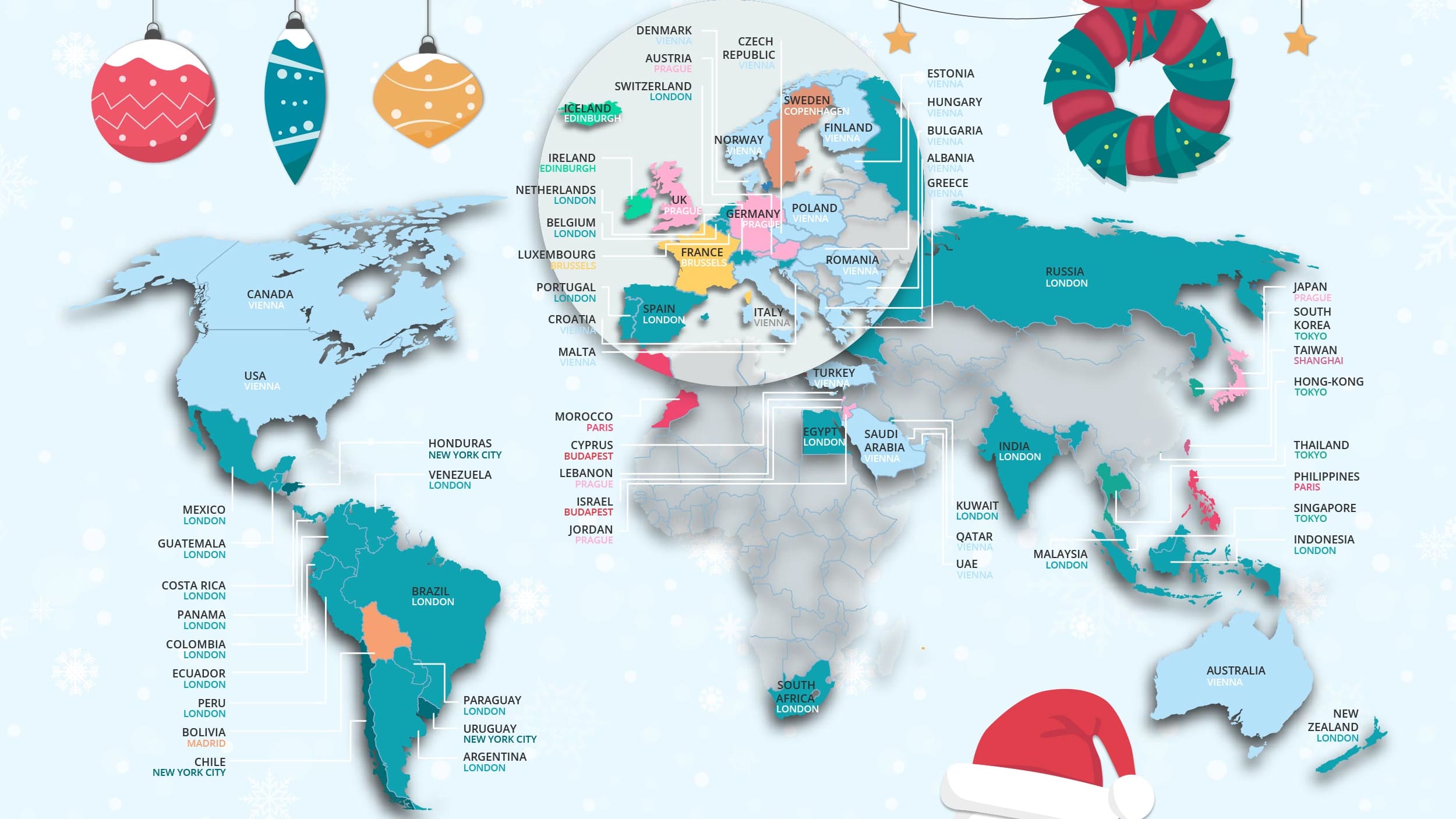 Where the World Wants to Travel for Christmas This Year, Mapped