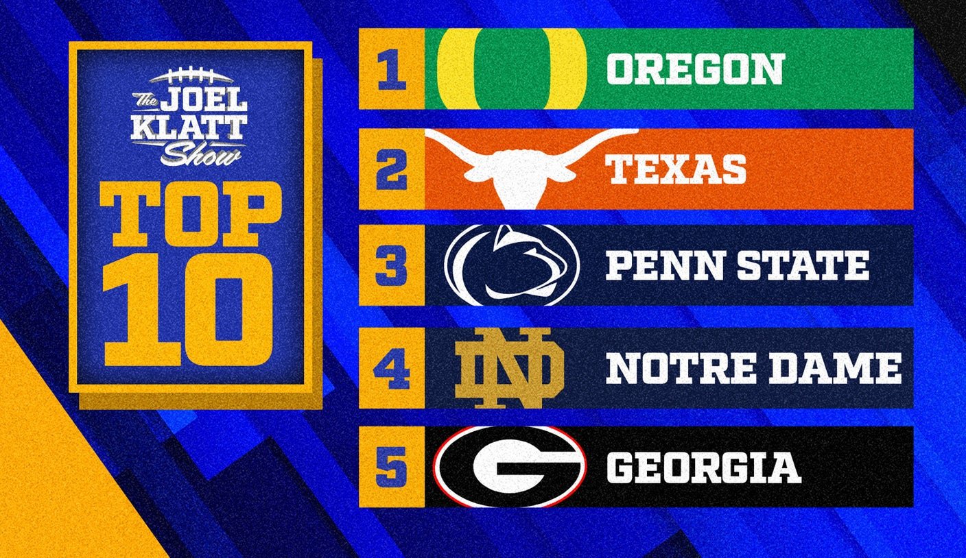 2024 college football rankings: Joel Klatt's top 10 teams after Week 14