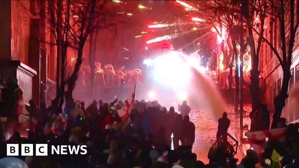 Fireworks shot at police during Georgia protests