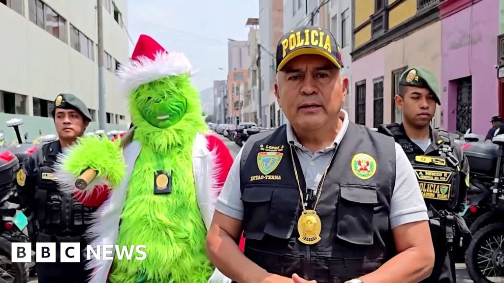 Watch: Police officer dressed as the Grinch leads drug raid