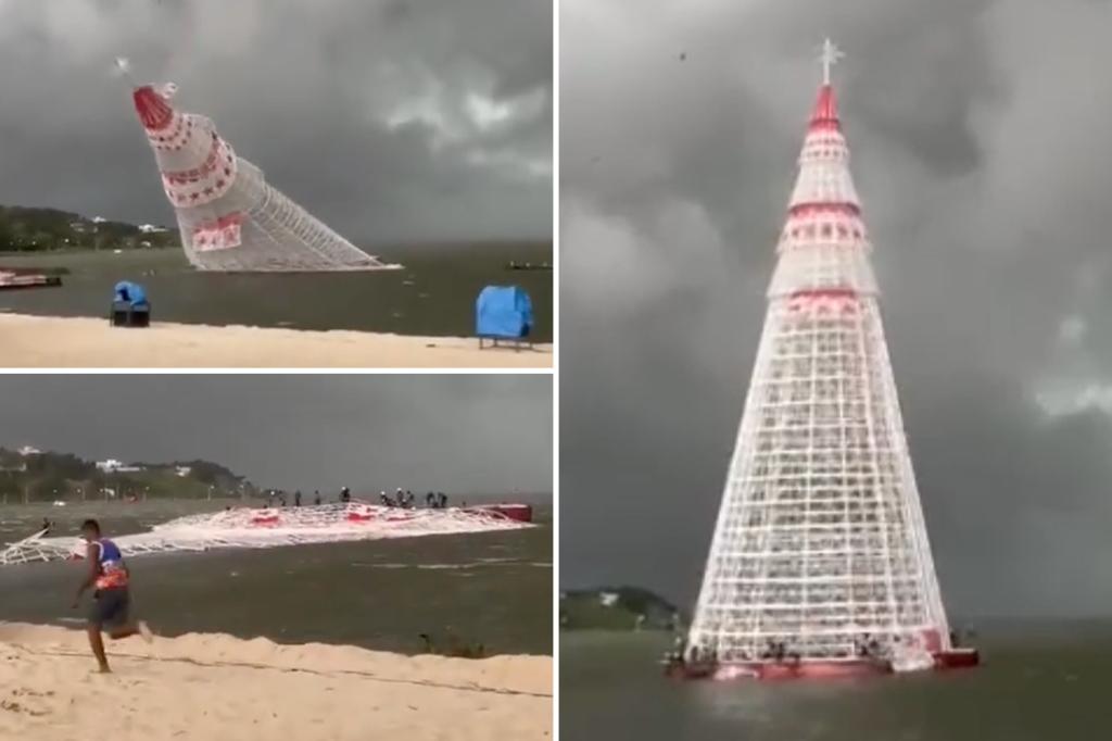 1 dead, 2 injured after floating Christmas tree collapses in Brazil