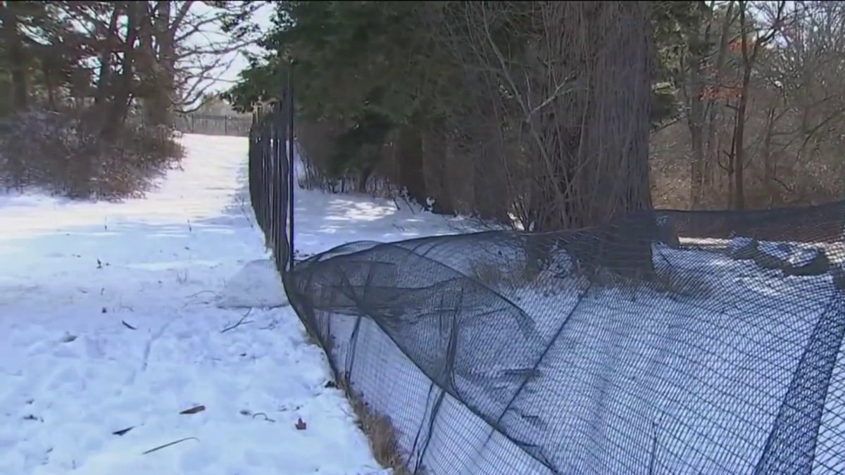 Wellesley, MA sledding controversy caused by fence, flowers