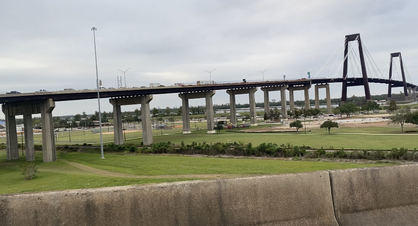 Ship and tugboat collide near Hale Boggs Bridge in St. Charles Parish