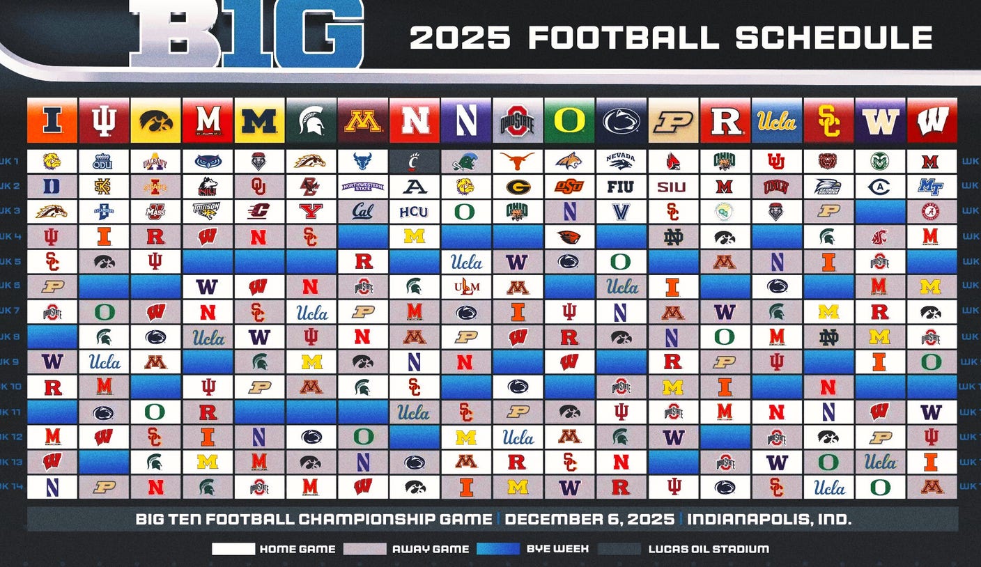 Big Ten Conference releases 2024 football schedule