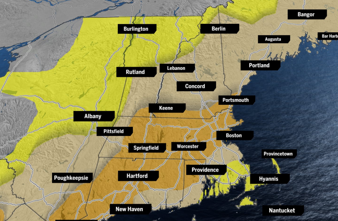 New England, Mass. drought showing improvement