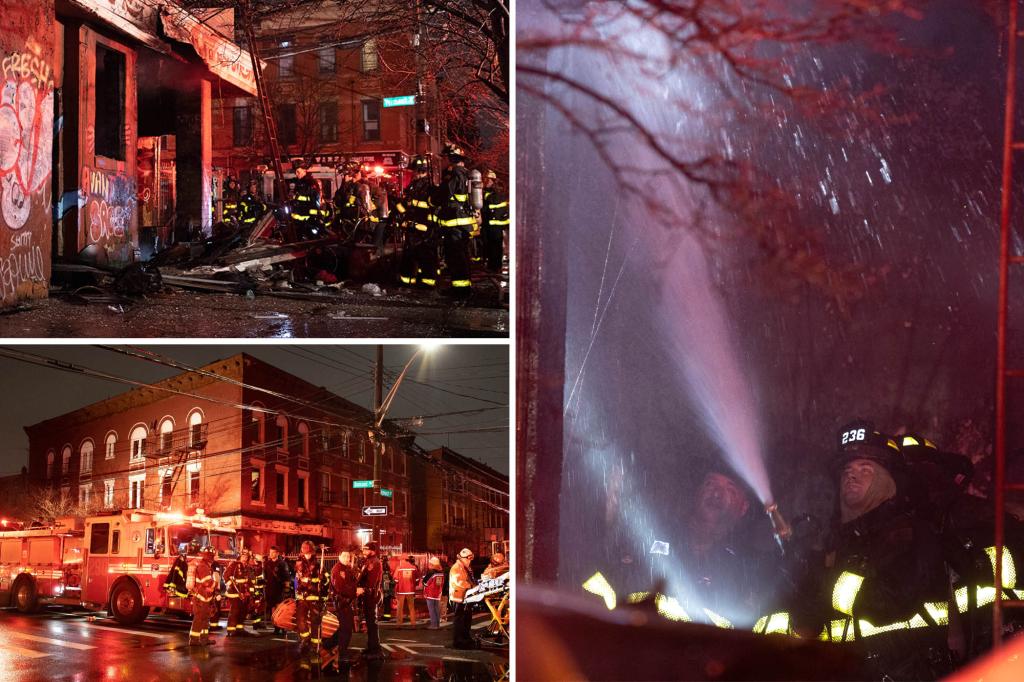 NYC building inferno leaves man dead as charred bikes, propane tanks seen in rubble