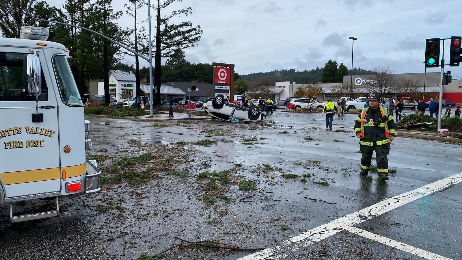 Apparent tornado in California flips cars, sends several to hospital