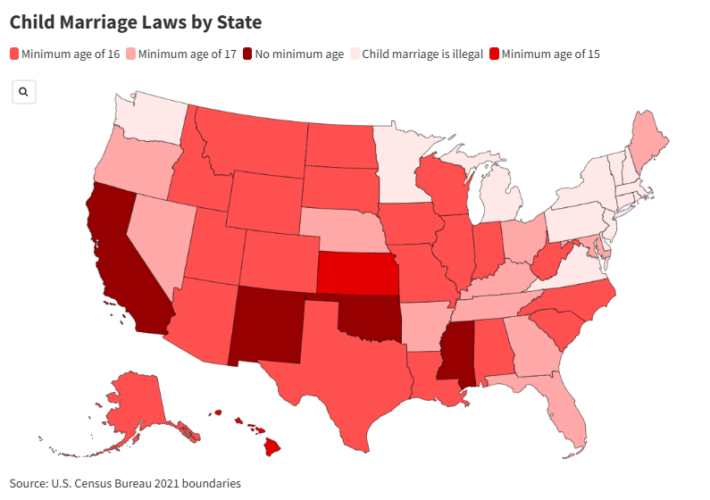 Map Shows Where Child Marriage Is Still Allowed After State's Ban Starts