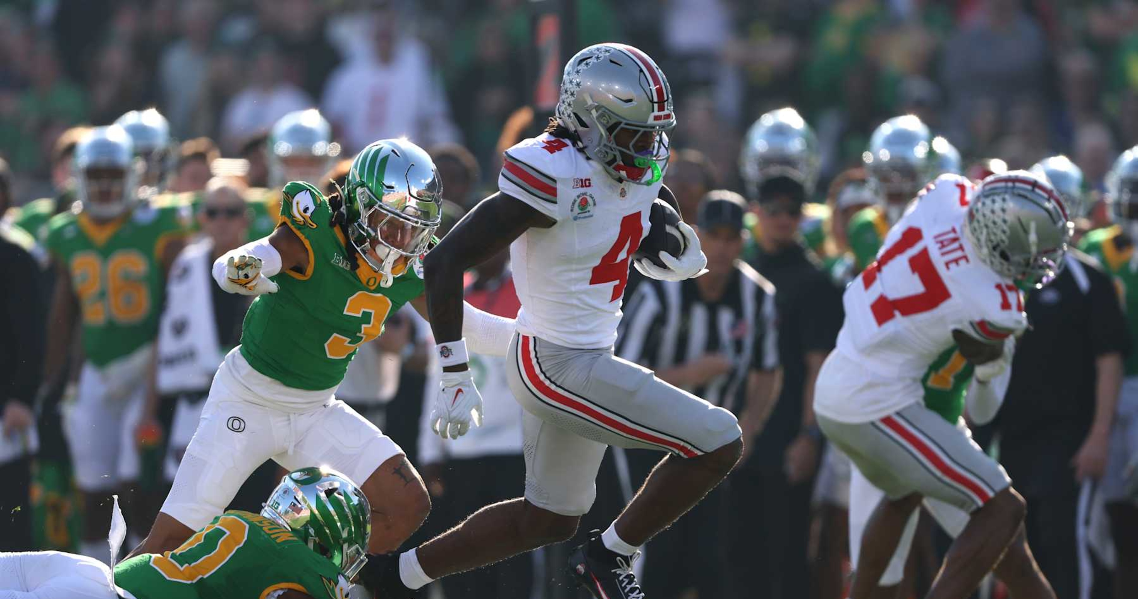 Jeremiah Smith, OSU Stun CFB Fans with Dominant Rose Bowl Win vs. Oregon in CFP