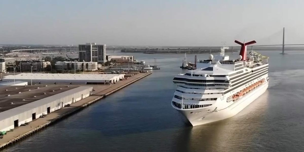 Carnival Sunshine cruise ship nearing its final stop at Charleston ports