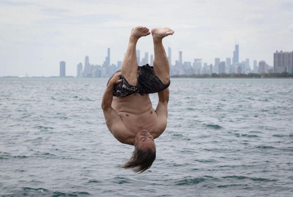 His wife told him to jump in the lake. More than 4 years later, he still is. ‘There’s just a lot of joy in jumping in the water’