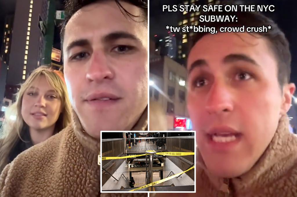 NYC TikToker Chris Olsen 'survives' stabbing on subway car on New Year's Day