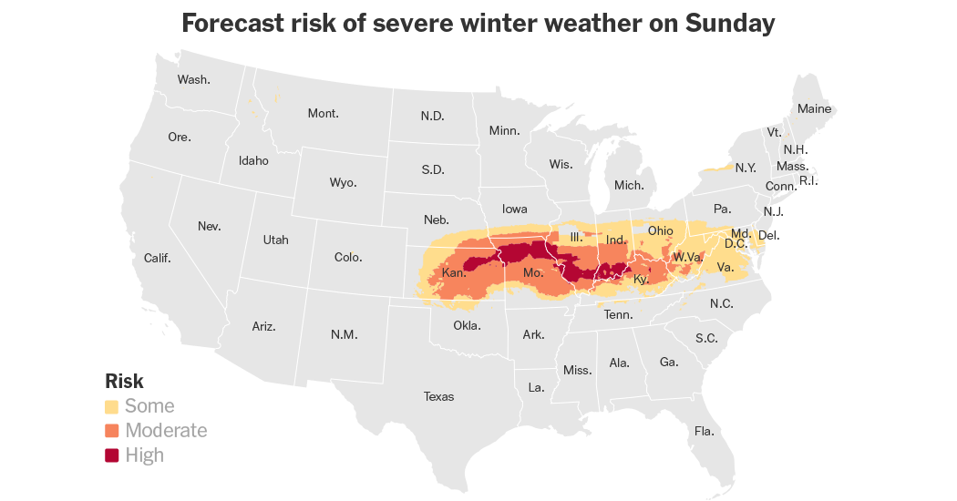 A Powerful Winter Storm Is Forecast to Move Through the Middle of the U.S.