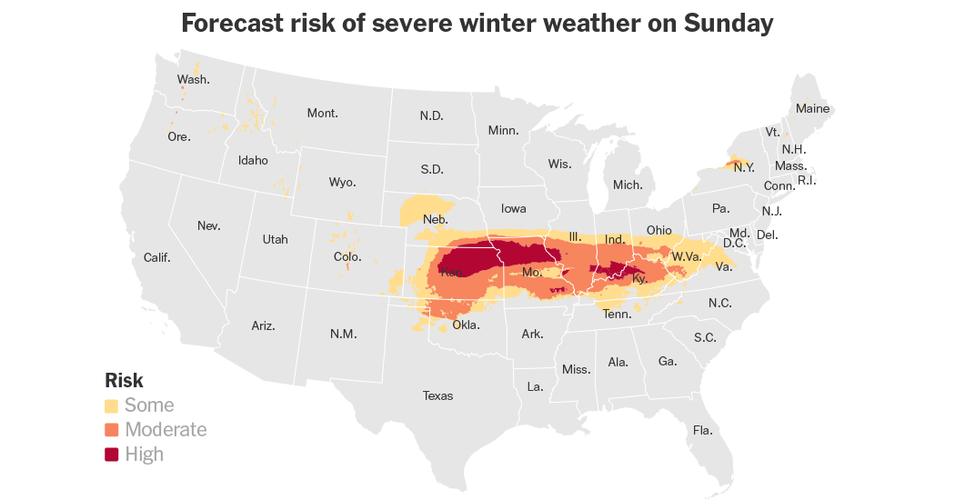 Potent Storm Blasts Parts of U.S. With Sleet, Snow and Freezing Rain