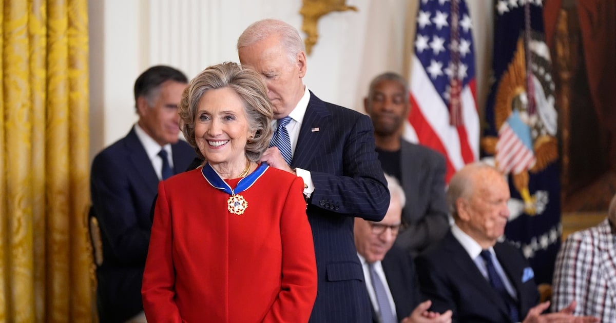 Hillary Clinton, George Soros and Denzel Washington receive Presidential Medal of Freedom