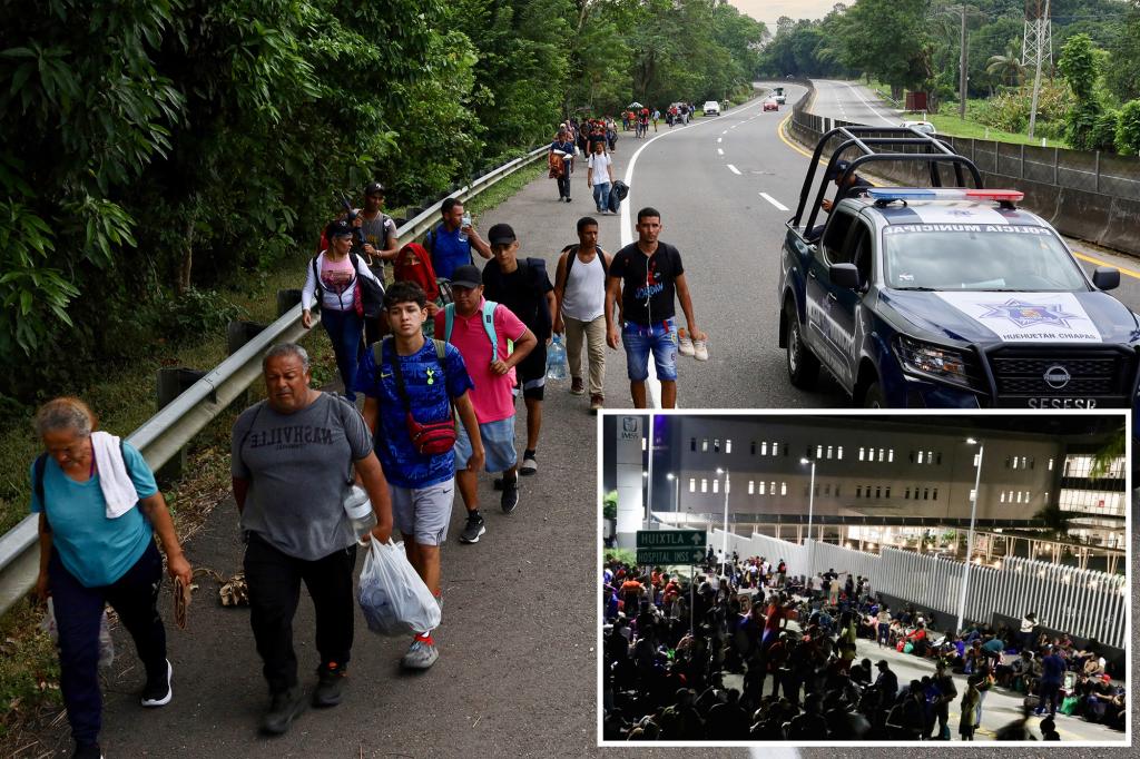 Migrant caravan departs southern Mexico in bid to reach US border prior to Trump presidency