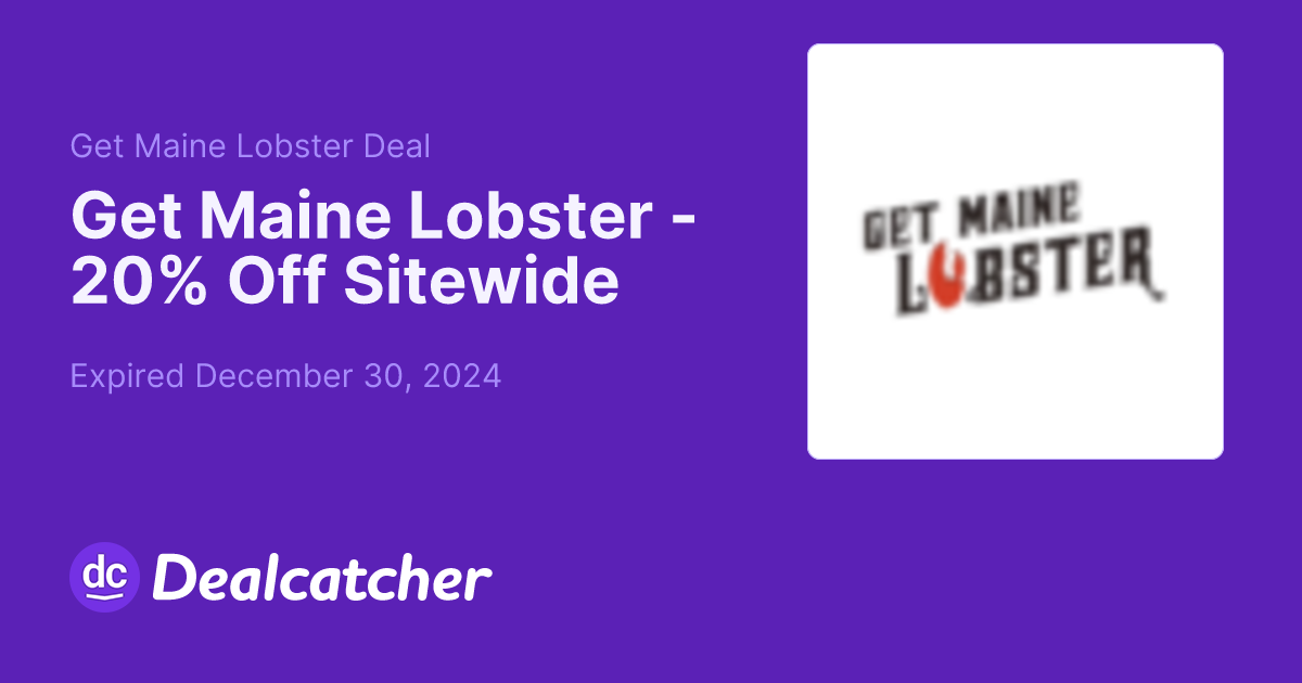 Get Maine Lobster - 20% Off Sitewide