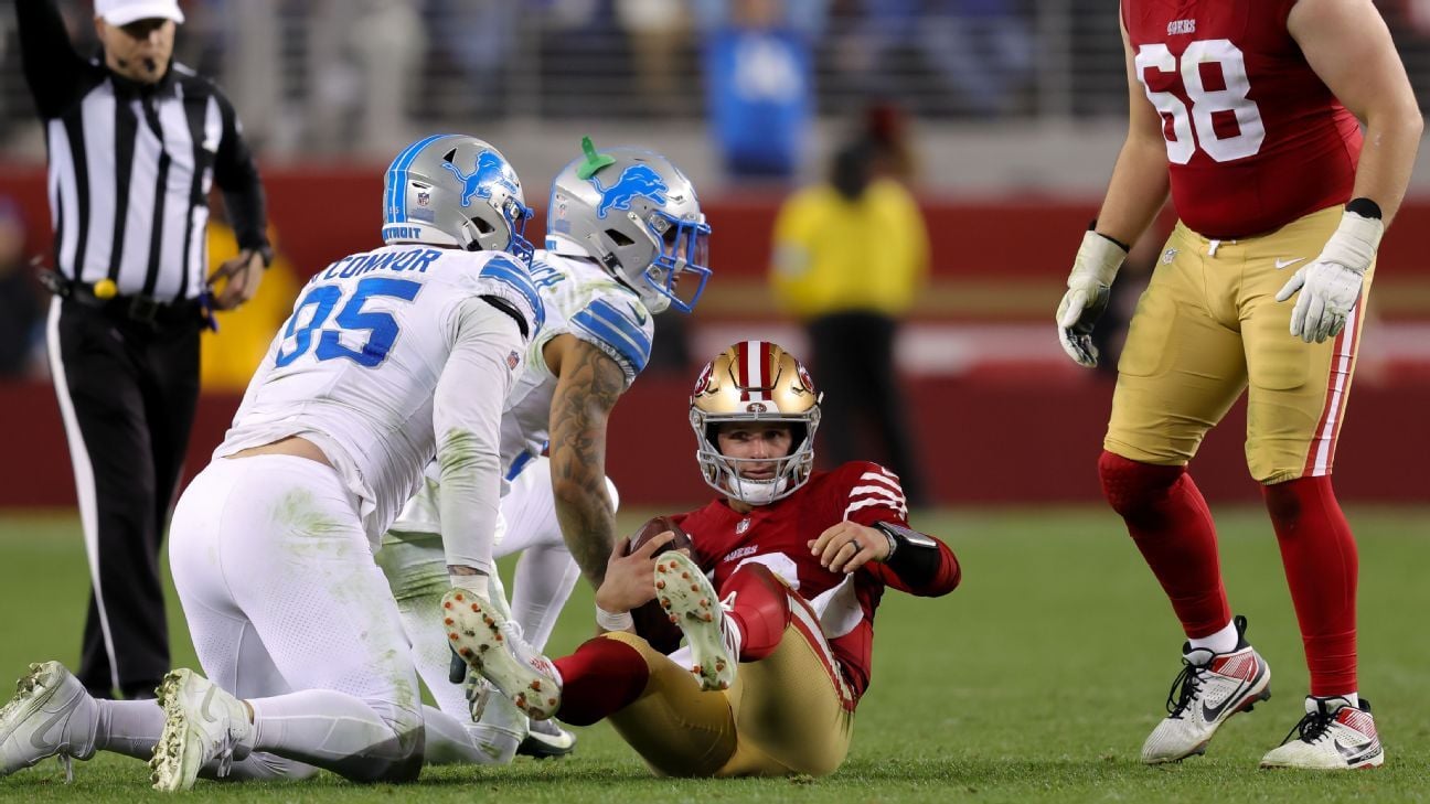 49ers' Purdy injures elbow in loss, set for tests