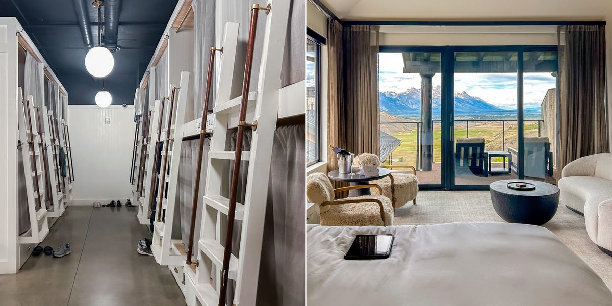 I stayed in a $1,500 resort and the cheapest hostel I could find during a trip to Jackson Hole. Both felt luxurious.