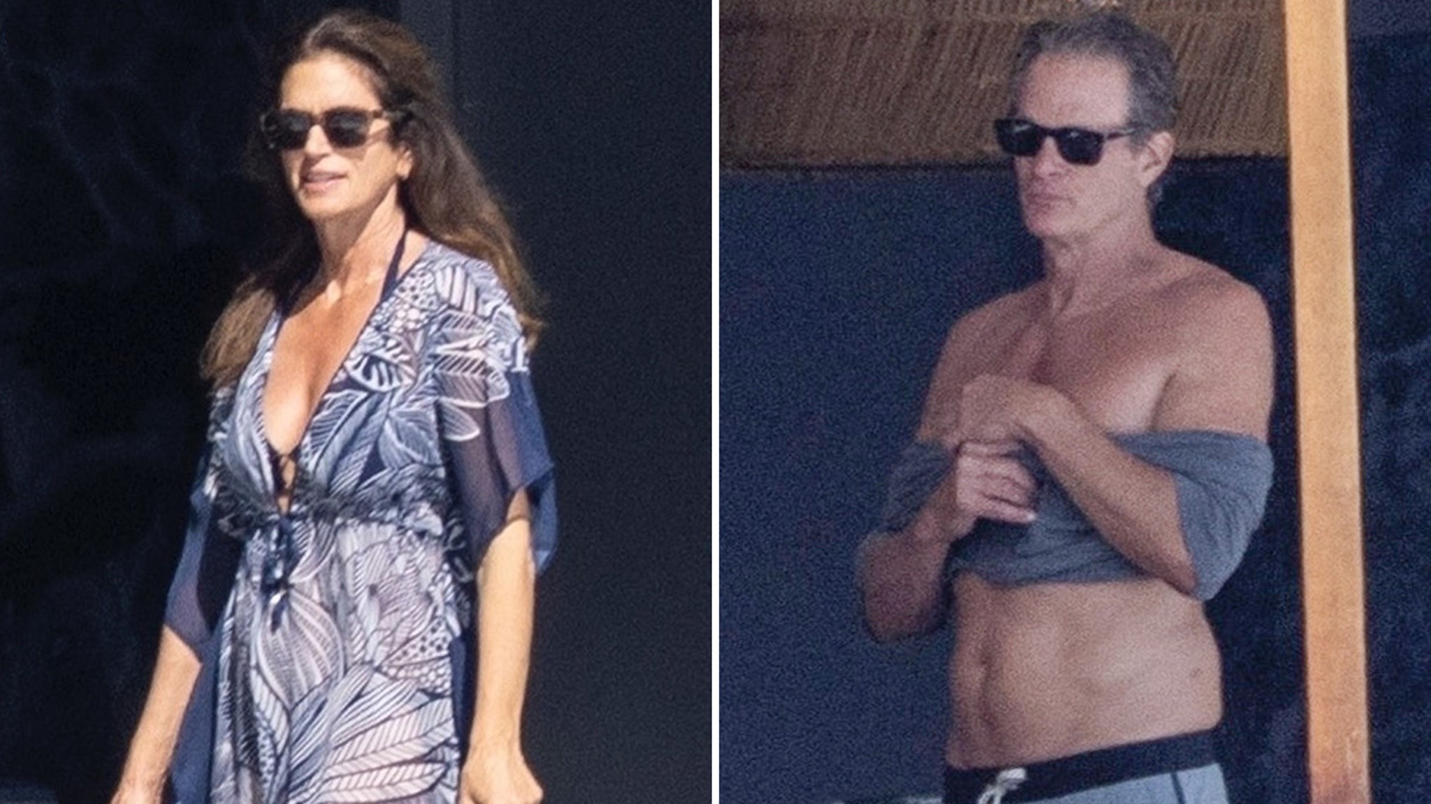 Cindy Crawford & Rande Gerber Lounge Poolside With Kids in Cabo