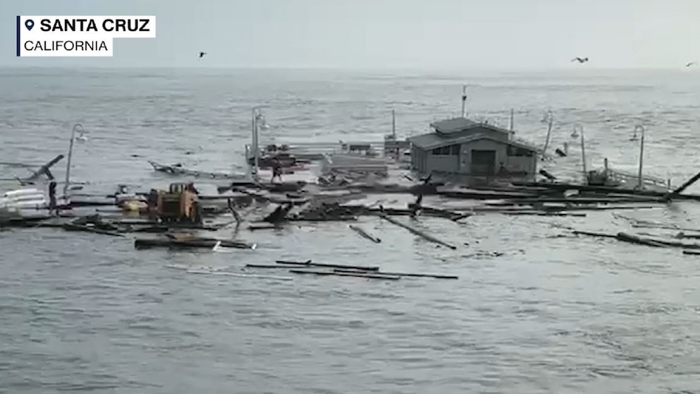 WATCH: Santa Cruz wharf partially collapses amid high surf warning along California coast