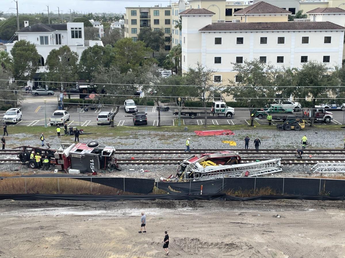 Brightline train collides with fire truck in downtown Delray Beach, injuring 15