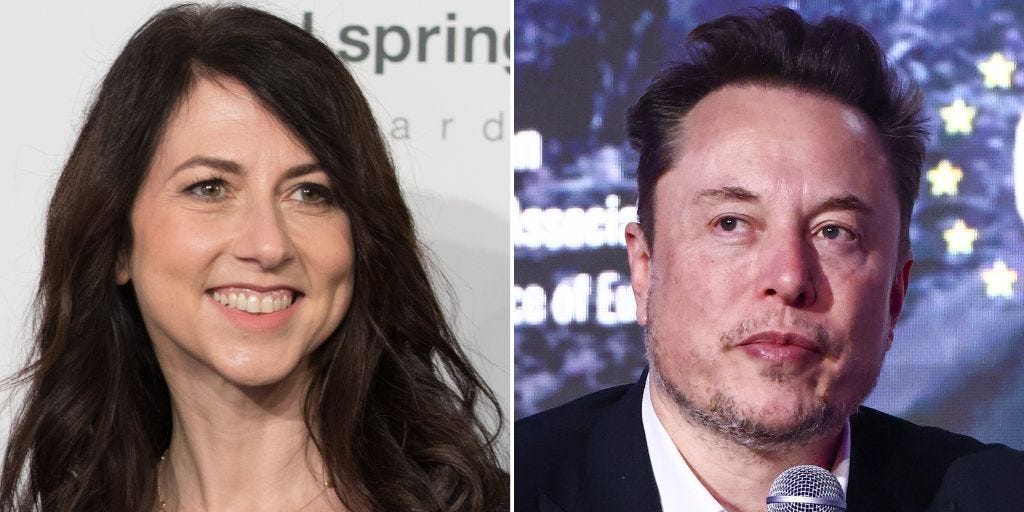 Elon Musk takes aim at MacKenzie Scott again for giving billions to liberal causes, calling the gifts 'concerning'