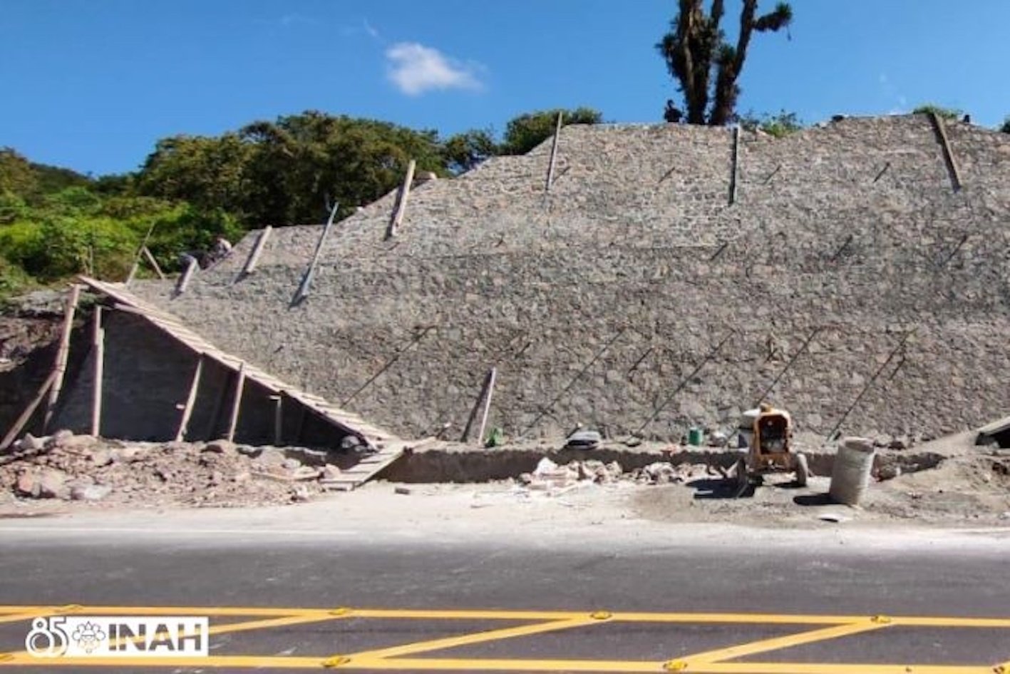 Pre-Hispanic Pyramid Structure Discovered During Roadwork in Mexico