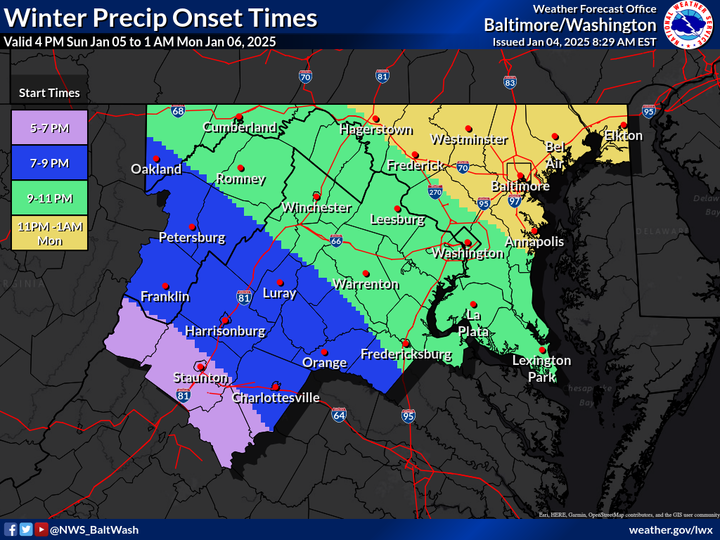 DC winter storm warning: How much snow to expect by hour Monday