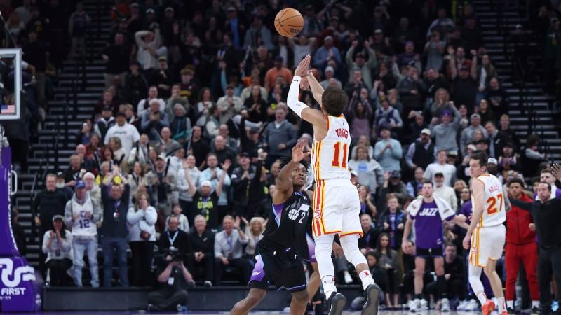 Trae Young hits wild game-winning buzzer-beater from beyond halfcourt to give Atlanta Hawks the win over the Utah Jazz