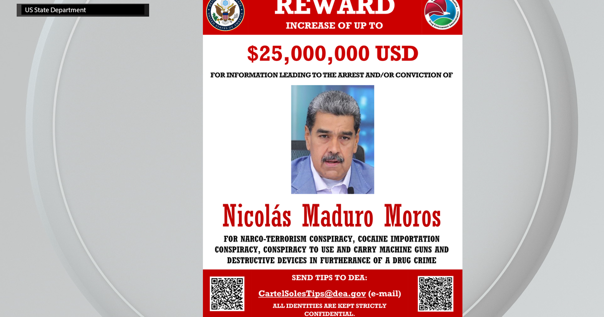 U.S. reward for Venezuela's Maduro increased to $25 million in effort to capture him