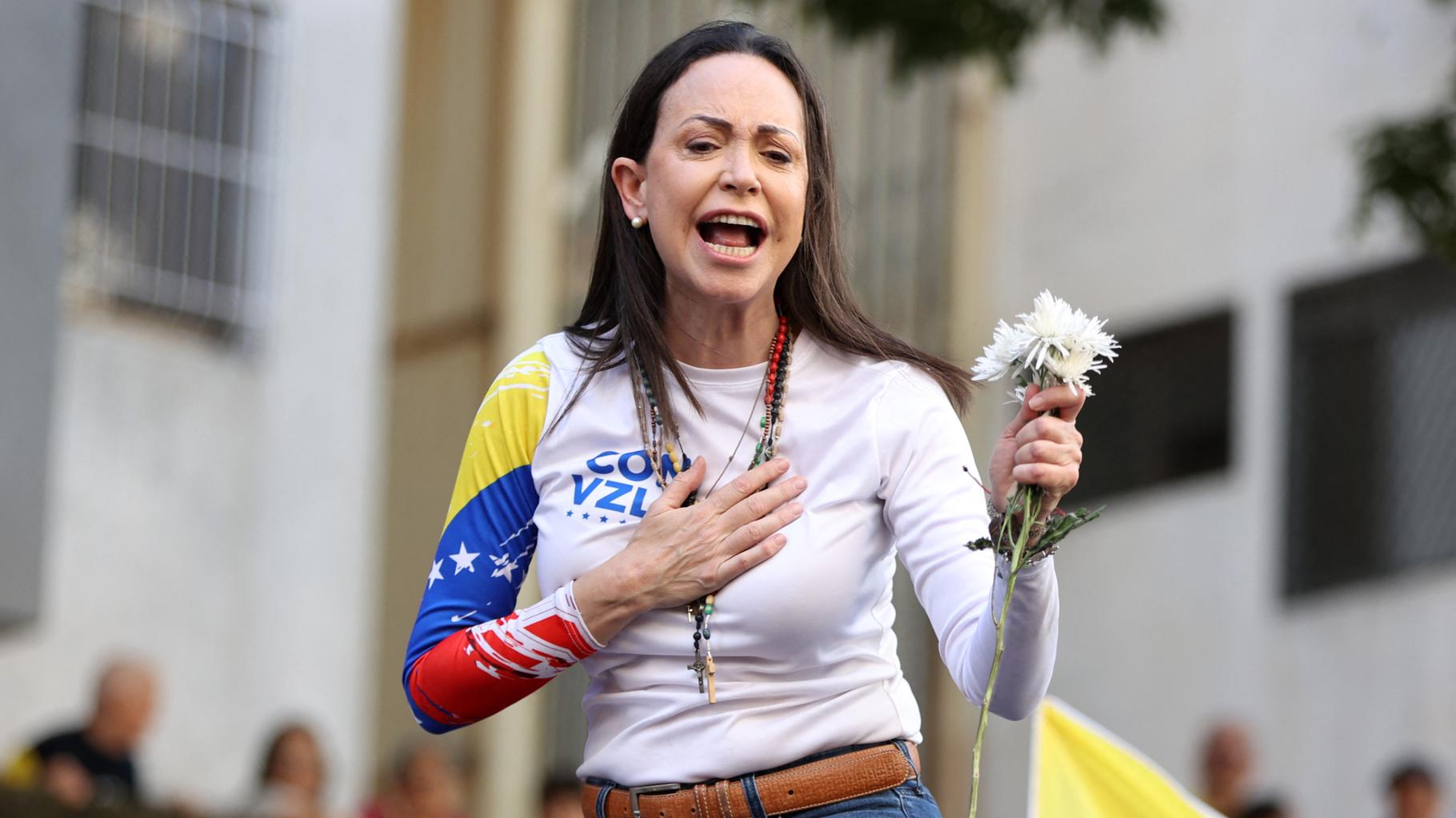 Au Venezuela, la cheffe de l’opposition Maria Corina Machado « enlevée » lors d’une manif, le gouvernement nie