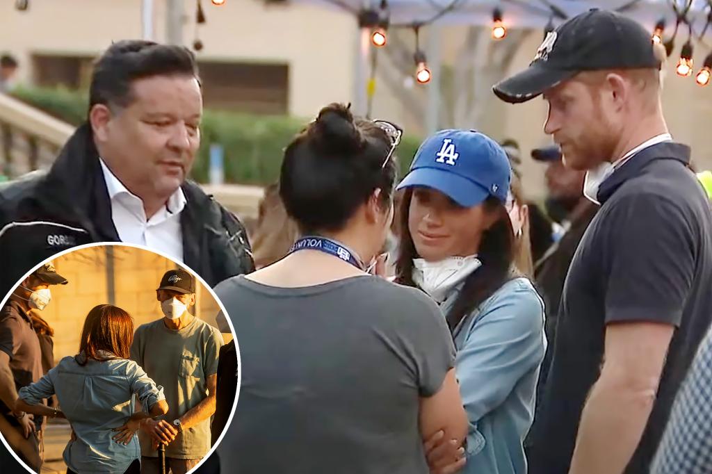 Prince Harry, Meghan Markle visit LA fire victims and first responders